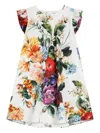 Dolce & Gabbana Floral-print Poplin Dress In Multi