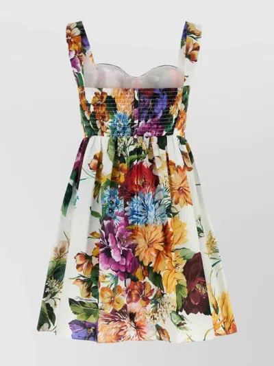 DOLCE & GABBANA FLORAL PRINT POPLIN DRESS
