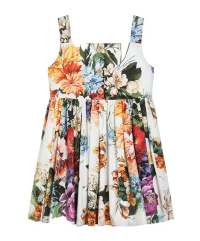 Dolce & Gabbana Kids' Floral-print Poplin Dress In Multi