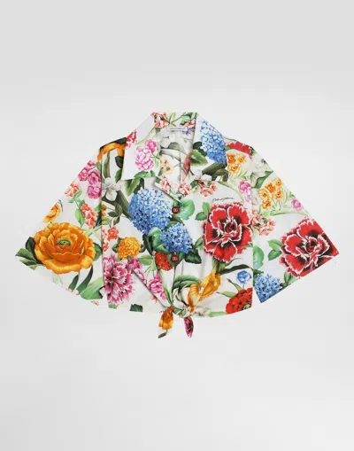 Dolce & Gabbana Camicia In Popeline Con Stampa Fiori