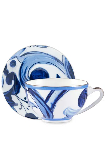 Dolce & Gabbana Teeservice Mit Blumen-print In Blue