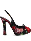 Dolce & Gabbana Floral-print Pumps In Black