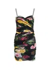 Dolce & Gabbana Floral Printed Spaghetti Strap Mini Dress In Multi Floral