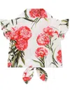 Dolce & Gabbana Floral-print Ruffled Blouse In Weiss