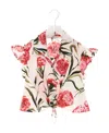 Dolce & Gabbana Floral-print Ruffled Blouse In White