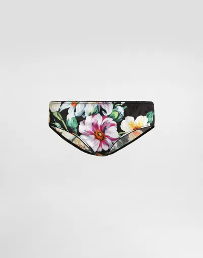 Dolce & Gabbana Floral-print Satin Panties