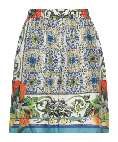 Dolce & Gabbana Floral Print Satin Shorts In Multi