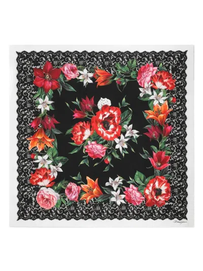 DOLCE & GABBANA FLORAL-PRINT SCARF