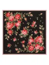 Dolce & Gabbana Women Multicolor Silk Square Scarf With All-over Floral Motif And Logo On The Front In Black