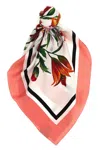 Dolce & Gabbana Square Shape Floral Print Scarf With Rolled Edges In Multi