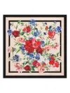 Dolce & Gabbana Square Scarf Flower Print In Neutrals