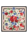 Dolce & Gabbana Square Scarf Flower Print In Neutrals