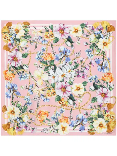 DOLCE & GABBANA FLORAL-PRINT SCARF
