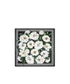 Dolce & Gabbana Black Scarf In Pure Silk With Floral Print In White