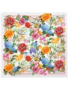 Dolce & Gabbana Floral-print Silk Twill Foulard Scarf (50x50) In White