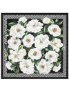 Dolce & Gabbana Black Scarf In Pure Silk With Floral Print In White