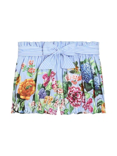 Dolce & Gabbana Babies' Floral-print Shorts In Blue