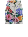 Dolce & Gabbana Multicolor Bermuda Shorts With All-over Floral Pattern Print In Cotton Woman In Multicolor