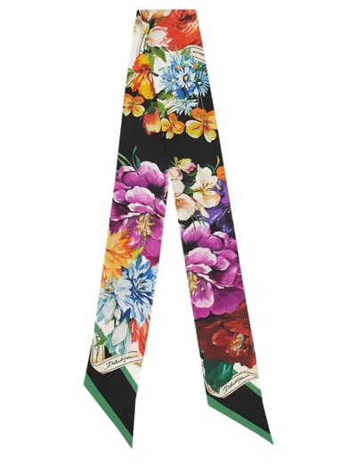 Dolce & Gabbana Floral-print Silk Bandeau With Styling In Multi