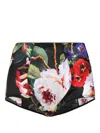 Dolce & Gabbana Floral-print Silk Blend Briefs In Black
