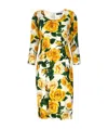 Dolce & Gabbana Floral Silk-blend Midi Dress In Multicolor