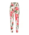 Dolce & Gabbana Floral-print High-waisted Leggings In White