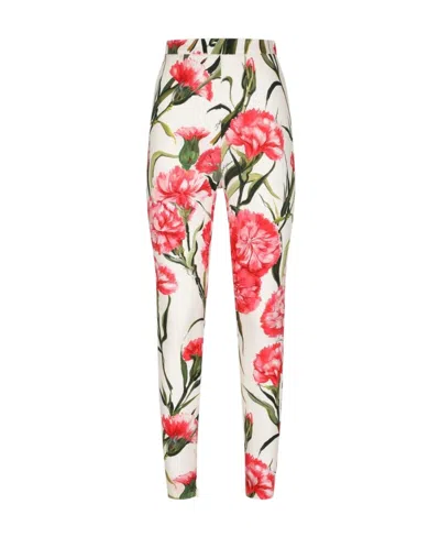 DOLCE & GABBANA FLORAL-PRINT HIGH-WAISTED LEGGINGS