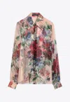 DOLCE & GABBANA FLORAL PRINT SILK LONG-SLEEVED SHIRT