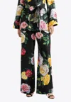 Dolce & Gabbana Peony And Roses Print Pants In Multicolor