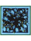 Dolce & Gabbana Foulard 90 X 90 Fiore Notturno In Blue