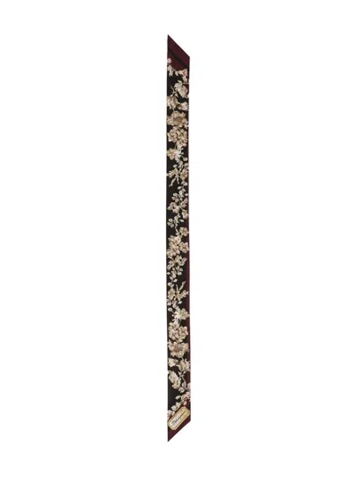 Dolce & Gabbana Floral-print Silk Scarf In Brown