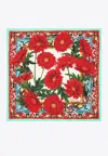 Dolce & Gabbana Floral Print Silk Scarf In Red
