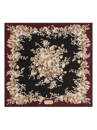 DOLCE & GABBANA FLORAL-PRINT SILK SCARF