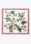 Dolce & Gabbana Floral Print Silk Scarf In White