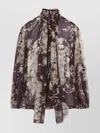 Dolce & Gabbana Silk Blouse With Floral Print In Brown