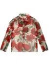 Dolce & Gabbana Floral-print Silk Shirt In Red