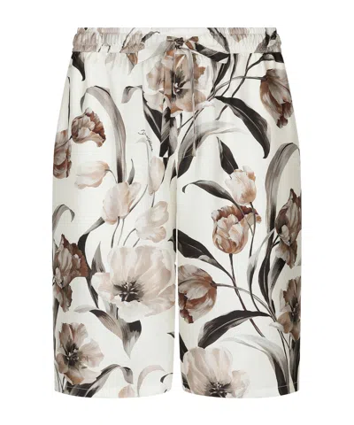 DOLCE & GABBANA DOLCE  GABBANA FLORAL PRINTED JOGGING SHORTS