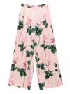 Dolce & Gabbana Floral-print Silk Straight-leg Trousers