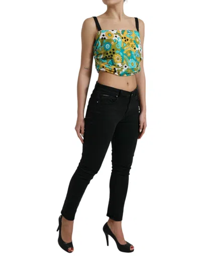 Dolce & Gabbana Floral Print Silk Tank Top In Multi