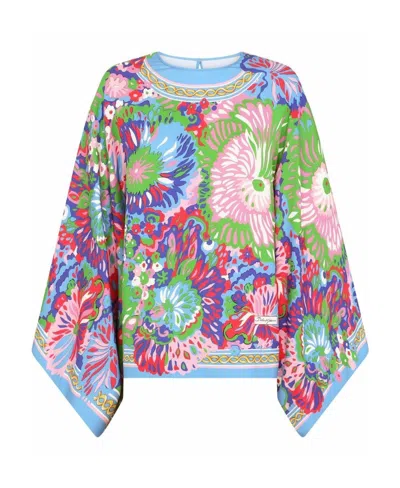 Dolce & Gabbana Floral-print Silk Top In Multicolor