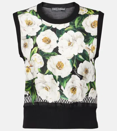DOLCE & GABBANA FLORAL PRINT SILK TOP