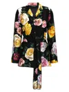 Dolce & Gabbana Floral Print Silk Twill Pajama Shirt In Multi