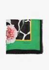 Dolce & Gabbana Floral Print Silk Twill Scarf In Multicolor