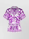 Dolce & Gabbana Majolica Print Silk Twill Shirt Women