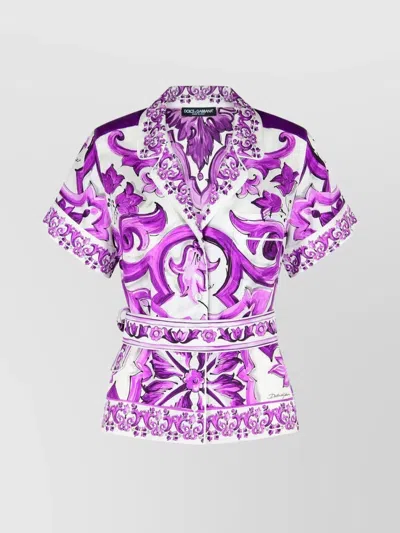 DOLCE & GABBANA FLORAL PRINT SILK TWILL SHIRT