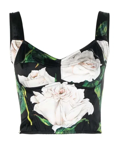 Dolce & Gabbana Floral-print Silk Vest Top