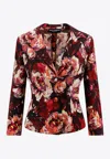 Dolce & Gabbana Floral-print Fitted-waistline Blazer