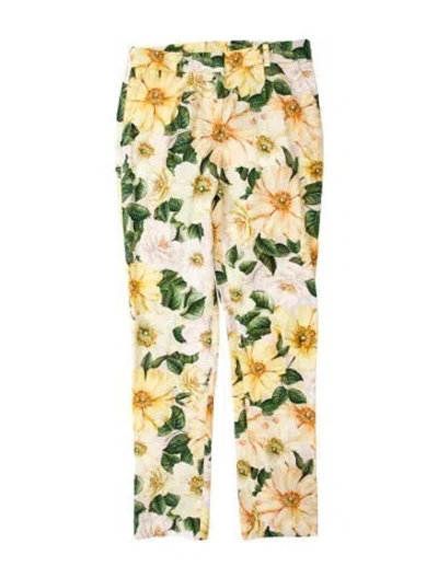 Pre-owned Dolce & Gabbana Floral Print Skinny Leg Pants W/ Tags In Multi