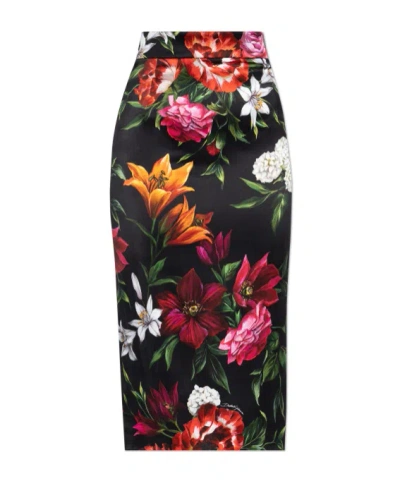 Dolce & Gabbana Floral-print Pencil Skirt In Multi