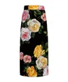 Dolce & Gabbana Multicolor Shirt With Oversize Pointed Collar And All-over Floral Motif In Silk Stretch Woman In Black